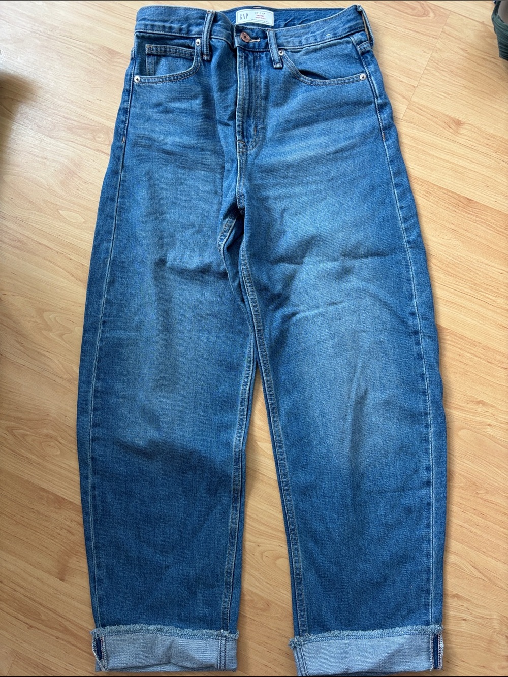 GAP Medium Blue High-Rise Relaxed Jeans